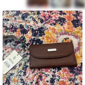 Brown Leather Wallet by Bagallini